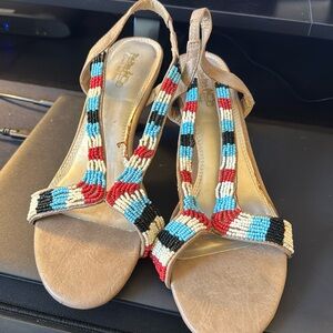 COACH AND FOUR BEATRICE BEADED SANDALS SIZE 10